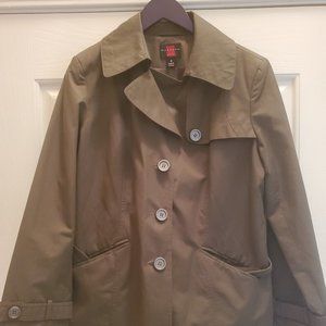 'Gallery' Olive Cotton Trench Coat - Size Medium